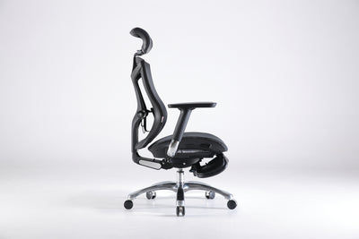 西昊V1人體工學辦公椅-黑+腳凳