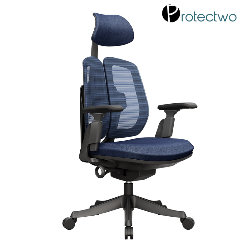 Protectwo雙靠背人體工學辦公椅-TL92W/B